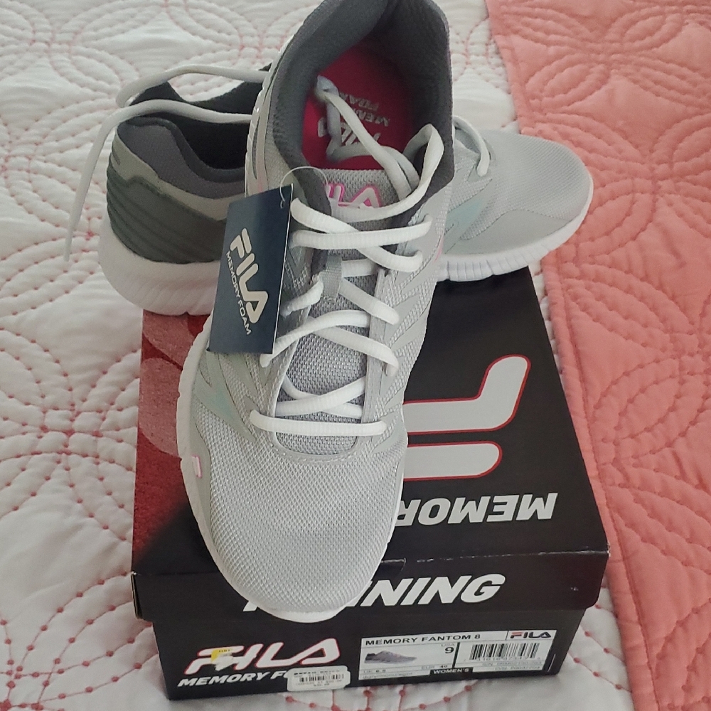 Fila Light Gray and White Sneakers